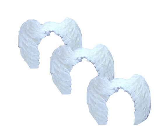 Kit 2 Asas De Anjo Brancas Com Penas Fantasia Com Alças 45Cm X 35Cm - Festas decor Menor preço em Kit 2 Asas De Anjo Brancas Com Penas Fantasia Com Alças 45Cm X 35Cm - Festas decor