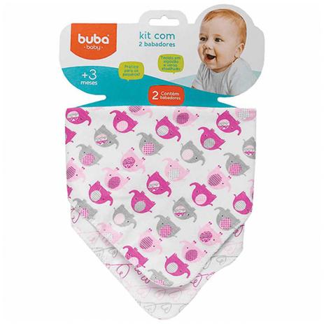 Menor preço em Kit 2 Babadores Buba Toys Elefantinhos Girls 3m+ - 08271