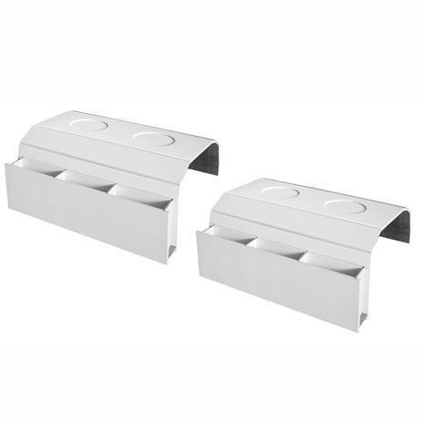 Kit 2 Bandejas Laqueada Para Sofá Porta Copos Com Porta Controle Branco - Lubrano decor Menor preço em Kit 2 Bandejas Laqueada Para Sofá Porta Copos Com Porta Controle Branco - Lubrano decor