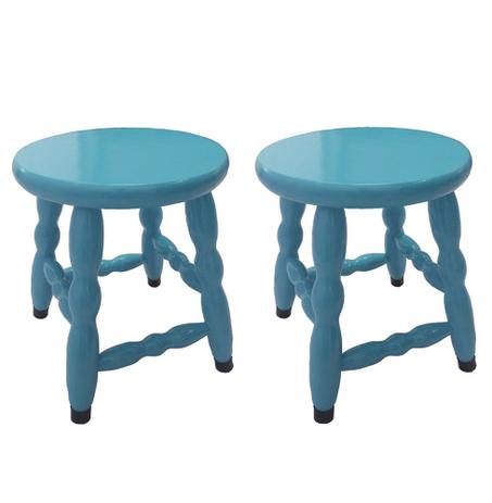 kit 2 Banquetas Country Infantil de Madeira Maciça Azul - Flex mesas e cadeiras Menor preço em kit 2 Banquetas Country Infantil de Madeira Maciça Azul - Flex mesas e cadeiras