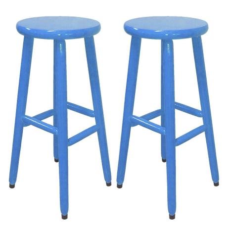 Kit 2 Banquetas Fixa de Madeira Banco Alto Country Azul Para Cozinha - Flex Mesas E Cadeiras Menor preço em Kit 2 Banquetas Fixa de Madeira Banco Alto Country Azul Para Cozinha - Flex Mesas E Cadeiras
