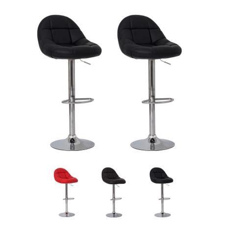 Kit 2 Banquetas Gomos II PU Base Cromada Várias Cores - Waw design Menor preço em Kit 2 Banquetas Gomos II PU Base Cromada Várias Cores - Waw design