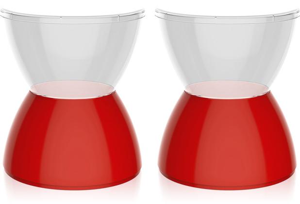 Kit 2 banquetas Hydro assento cristal base color vermelho - Im in é boa?