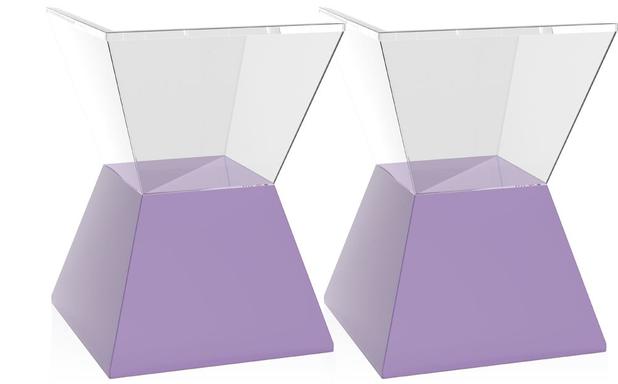 Kit 2 banquetas Nitro assento cristal base color roxo - Im in Menor preço em Kit 2 banquetas Nitro assento cristal base color roxo - Im in