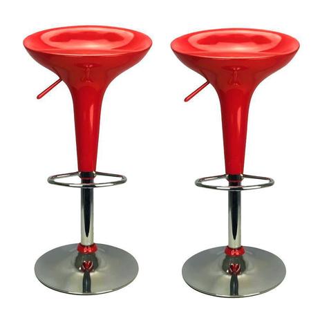 Kit 2 Banquetas Stool Giratória Tulipa Lótus Assento Abs Trato - Vermelha Ferrari Menor preço em Kit 2 Banquetas Stool Giratória Tulipa Lótus Assento Abs Trato - Vermelha Ferrari
