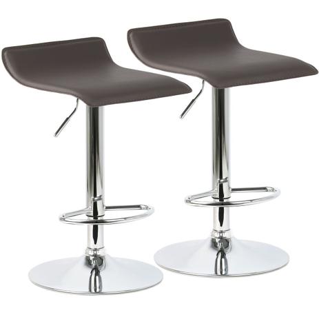 Kit 2 Banquetas Tóquio Café em Recouro e base disco cromada - Moveis mgm Menor preço em Kit 2 Banquetas Tóquio Café em Recouro e base disco cromada - Moveis mgm
