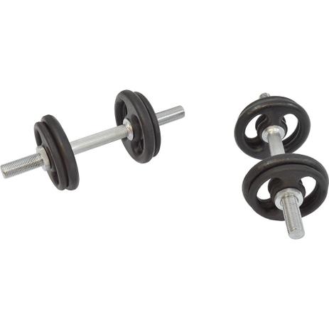 Kit 2 Barras 40cm com rosca e Anilhas 12kg - Poli sports Menor preço em Kit 2 Barras 40cm com rosca e Anilhas 12kg - Poli sports
