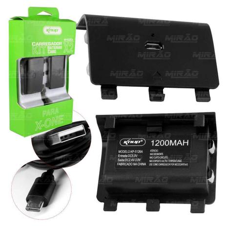 Kit 2 Baterias E Cabo Carregador Para Controle Xbox-One - KP-5126A - Knup Menor preço em Kit 2 Baterias E Cabo Carregador Para Controle Xbox-One - KP-5126A - Knup