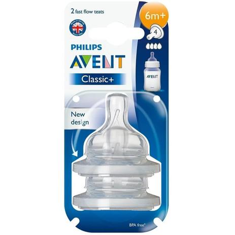 Kit 2 Bico de Mamadeira Avent Anticolica 6m+ Tamanho 4 Fluxo Rápido Classica Philips - Philips Avent Menor preço em Kit 2 Bico de Mamadeira Avent Anticolica 6m+ Tamanho 4 Fluxo Rápido Classica Philips - Philips Avent