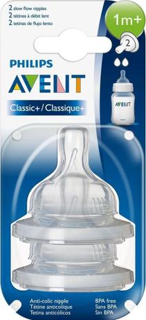 Kit 2 Bicos 1m+ Classic Nº 2 Fluxo Lento Philips Avent SCF632/27 Menor preço em Kit 2 Bicos 1m+ Classic Nº 2 Fluxo Lento Philips Avent SCF632/27