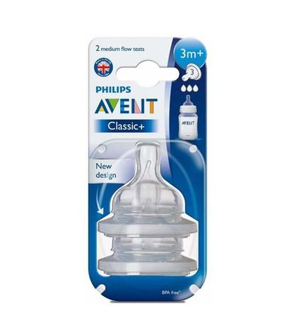 Kit 2 Bicos 3m+ Classic Nº 3 Fluxo Médio Philips Avent SCF633/27 Menor preço em Kit 2 Bicos 3m+ Classic Nº 3 Fluxo Médio Philips Avent SCF633/27