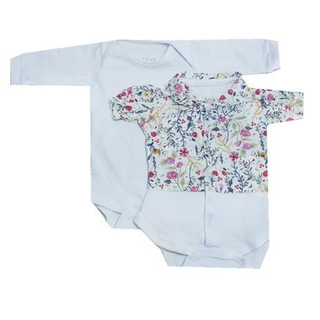 Kit 2 Body Feminino Floral Branco - Brokinha Menor preço em Kit 2 Body Feminino Floral Branco - Brokinha