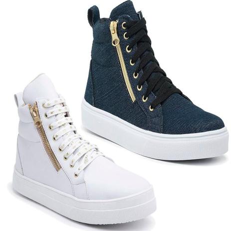 Tênis Botinha Feminino Casual Em Couro Tramado Ana Flex Super Conforto -  Preto | Carrefour