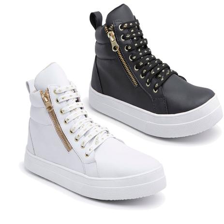 Kit 2 Botinha Tênis DG Cano Alto Feminino Fitness Preto e Branco - DIGITAL  - Moda Feminina - Magazine Luiza