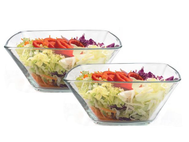 Kit 2 Bowl Saladeira Tigela Fiore Quadrada Vidro 1875ml - CASALINDA Menor preço em Kit 2 Bowl Saladeira Tigela Fiore Quadrada Vidro 1875ml - CASALINDA