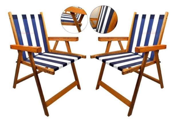 Kit 2 Cadeira Praia Dobrável Madeira Piscina Jardim Varanda - Decore Inove Menor preço em Kit 2 Cadeira Praia Dobrável Madeira Piscina Jardim Varanda - Decore Inove