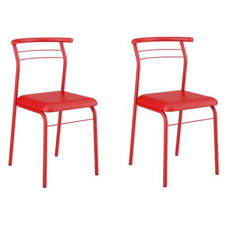 Kit 2 Cadeiras 1708 Vermelho Real - Carraro móveis Menor preço em Kit 2 Cadeiras 1708 Vermelho Real - Carraro móveis