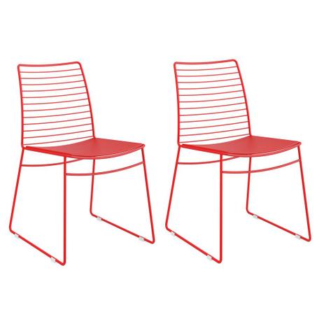 Kit 2 Cadeiras 1712 Vermelho Real - Carraro móveis Menor preço em Kit 2 Cadeiras 1712 Vermelho Real - Carraro móveis