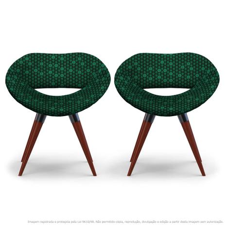 Kit 2 Cadeiras Beijo Colmeia Verde e Preto Poltrona Decorativa com Base Fixa - Lubrano decor Menor preço em Kit 2 Cadeiras Beijo Colmeia Verde e Preto Poltrona Decorativa com Base Fixa - Lubrano decor