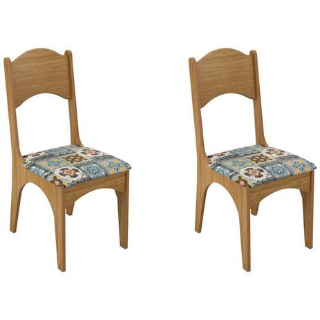 Kit 2 Cadeiras CA18 para Sala de Jantar Freijó/Ladrilho - Dalla Costa Menor preço em Kit 2 Cadeiras CA18 para Sala de Jantar Freijó/Ladrilho - Dalla Costa