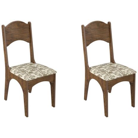 Kit 2 Cadeiras CA18 para Sala de Jantar Nobre/Floral - Dalla Costa Menor preço em Kit 2 Cadeiras CA18 para Sala de Jantar Nobre/Floral - Dalla Costa