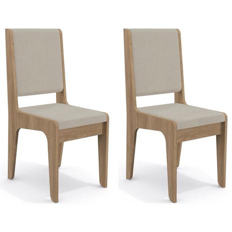 Kit 2 Cadeiras CAD103 para Sala de Jantar Nogal/Bege - Kappesberg Menor preço em Kit 2 Cadeiras CAD103 para Sala de Jantar Nogal/Bege - Kappesberg