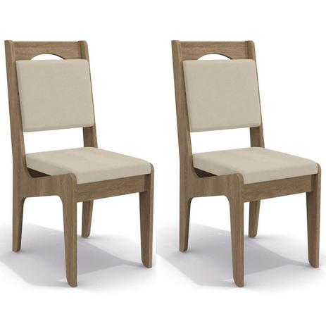 Kit 2 Cadeiras CAD105 para Sala de Jantar Nogal/Mink Relevo - Kappesberg Menor preço em Kit 2 Cadeiras CAD105 para Sala de Jantar Nogal/Mink Relevo - Kappesberg