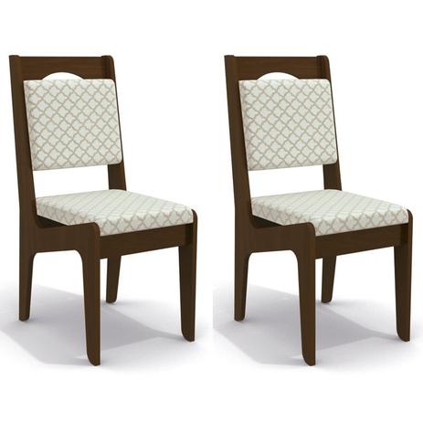 Kit 2 Cadeiras CAD105 para Sala de Jantar Walnut/Bege Plátano - Kappesberg Menor preço em Kit 2 Cadeiras CAD105 para Sala de Jantar Walnut/Bege Plátano - Kappesberg