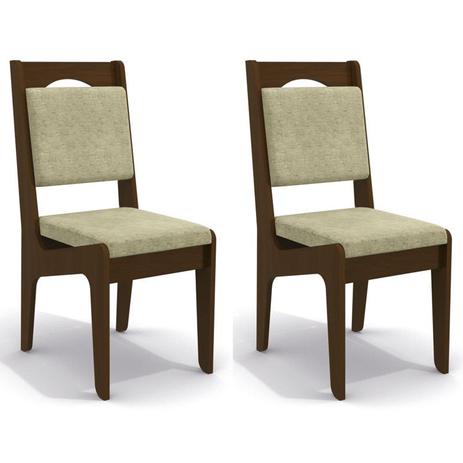 Kit 2 Cadeiras CAD105 para Sala de Jantar Walnut/Lima - Kappesberg Menor preço em Kit 2 Cadeiras CAD105 para Sala de Jantar Walnut/Lima - Kappesberg