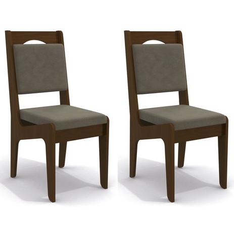 Kit 2 Cadeiras CAD105 para Sala de Jantar Walnut/Morel - Kappesberg Menor preço em Kit 2 Cadeiras CAD105 para Sala de Jantar Walnut/Morel - Kappesberg