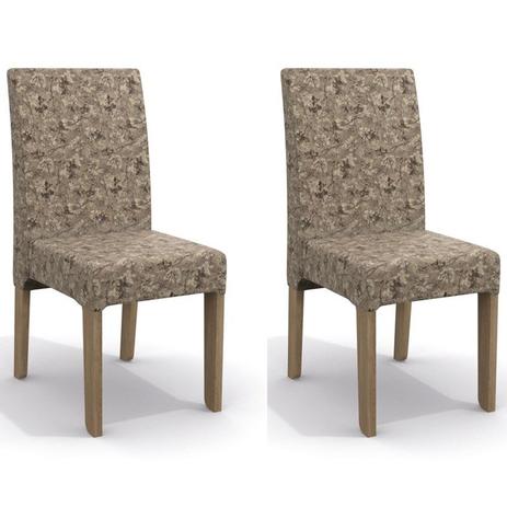 Kit 2 Cadeiras CAD107 para Sala de Jantar Nogal/Flores Marrom - Kappesberg Menor preço em Kit 2 Cadeiras CAD107 para Sala de Jantar Nogal/Flores Marrom - Kappesberg