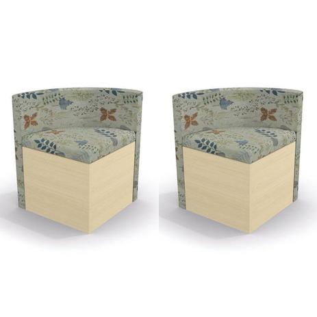 Menor preço em Kit 2 Cadeiras CAD108 para Sala de Jantar Pine/Folhas Coloridas - Kappesberg