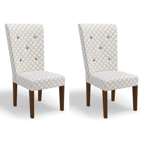 Kit 2 Cadeiras CAD109 para Sala de Jantar Walnut/Bege Plátano - Kappesberg Menor preço em Kit 2 Cadeiras CAD109 para Sala de Jantar Walnut/Bege Plátano - Kappesberg
