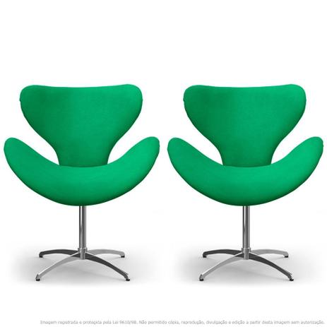 Kit 2 Cadeiras Decorativas Poltronas Egg Verde com Base Giratória - Lubrano decor é boa?