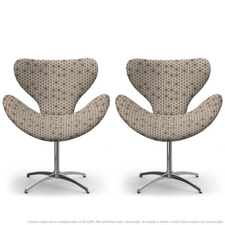 Kit 2 Cadeiras Egg Marrom Colmeia Poltrona Decorativa com Base Giratória - Lubrano decor Menor preço em Kit 2 Cadeiras Egg Marrom Colmeia Poltrona Decorativa com Base Giratória - Lubrano decor