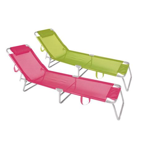 Kit 2 Cadeiras Espreguiçadeiras Alumínio Rosa E Verde Limão Mor -  Espreguiçadeira - Magazine Luiza