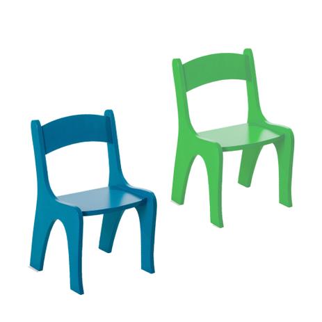 Kit 2 Cadeiras Infantis em MDF - Pintura em Laca Azul/Verde - Ativa Menor preço em Kit 2 Cadeiras Infantis em MDF - Pintura em Laca Azul/Verde - Ativa