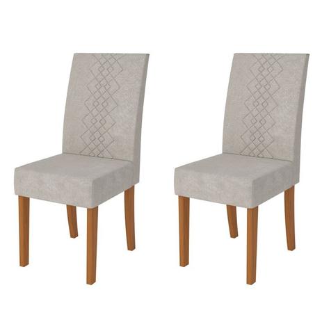 Kit 2 Cadeiras Olimpia para Sala de Jantar Carvalho/Bege - Dj Móveis é boa?