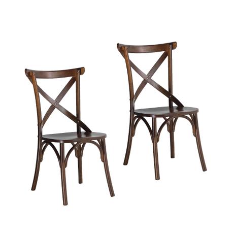 Kit 2 Cadeiras Paris Estilo Vintage em Madeira Maciça - Acabamento em Verniz - Pinhão - Ativa Menor preço em Kit 2 Cadeiras Paris Estilo Vintage em Madeira Maciça - Acabamento em Verniz - Pinhão - Ativa