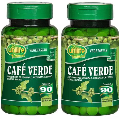 Kit 2 Café Verde Unilife 180 Comprimidos Menor preço em Kit 2 Café Verde Unilife 180 Comprimidos