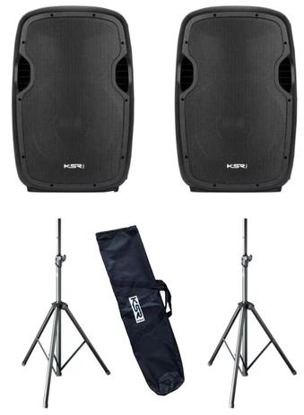 Kit 2 Caixa de Som Ativa 15 K815 Ksr Pro Bluetooth + 2 Tripe + Bag Tripe + Cabo Xlr 5 mts Menor preço em Kit 2 Caixa de Som Ativa 15 K815 Ksr Pro Bluetooth + 2 Tripe + Bag Tripe + Cabo Xlr 5 mts