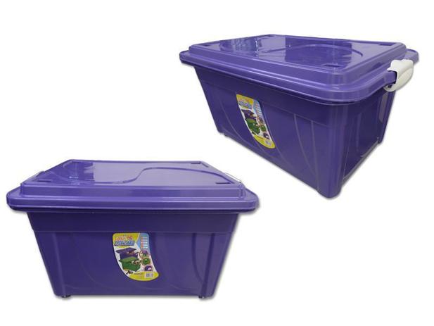Kit 2 Caixas Organizadoras 60 Litros Multiuso Roxa Agraplast Menor preço em Kit 2 Caixas Organizadoras 60 Litros Multiuso Roxa Agraplast