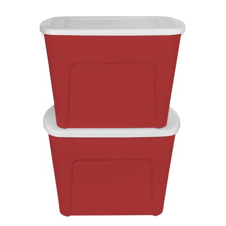 Kit 2 Caixas Organizadoras Decorativa 80 L Vermelho - Gardenlife Menor preço em Kit 2 Caixas Organizadoras Decorativa 80 L Vermelho - Gardenlife
