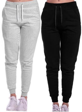 Kit 2 calça Moletom Feminina Inverno Flanelada Slim Algodão - confecção fenix Menor preço em Kit 2 calça Moletom Feminina Inverno Flanelada Slim Algodão - confecção fenix