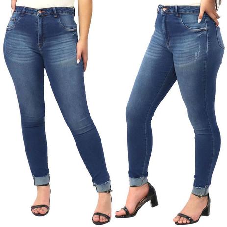 calça jeans feminina cintura alta com lycra