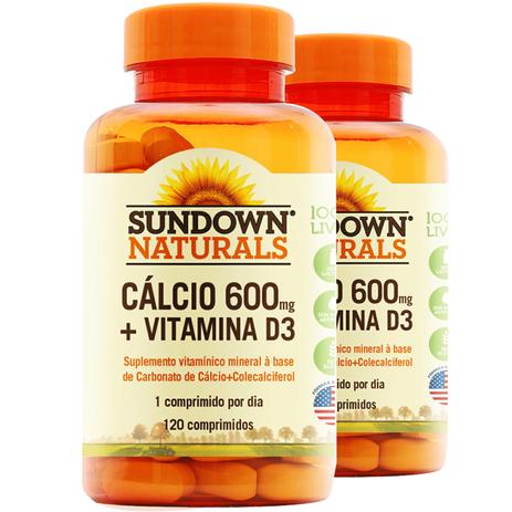 Kit 2 Cálcio 600mg + Vitamina D3 Sundown 120 Cápsulas - Sundown naturals vitaminas é boa?