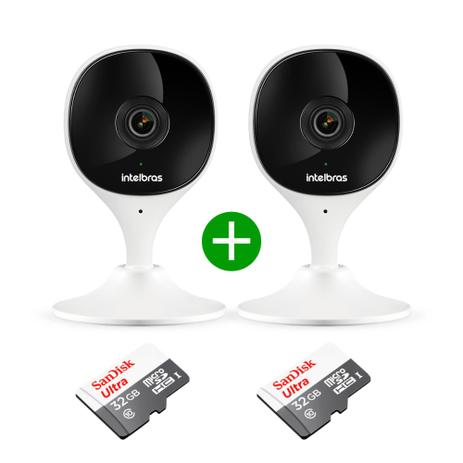Kit 2 Câmera Segurança IMX Nova Im3 Wifi Fullhd Intelbras Com Cartão 32gb Menor preço em Kit 2 Câmera Segurança IMX Nova Im3 Wifi Fullhd Intelbras Com Cartão 32gb