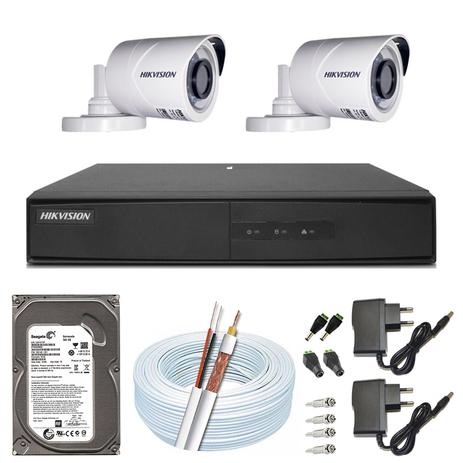 Kit 2 Câmeras Cftv Hikvision Full Hd 1080p 2mp Dvr 4 Canais Menor preço em Kit 2 Câmeras Cftv Hikvision Full Hd 1080p 2mp Dvr 4 Canais