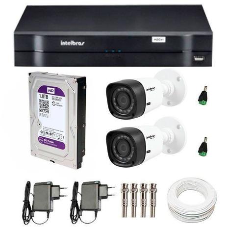 Kit 2 Câmeras de Segurança HD 720p Intelbras VHD 1120B G4 + DVR Intelbras Multi HD + HD WD Purple 1TB + Acessórios Menor preço em Kit 2 Câmeras de Segurança HD 720p Intelbras VHD 1120B G4 + DVR Intelbras Multi HD + HD WD Purple 1TB + Acessórios