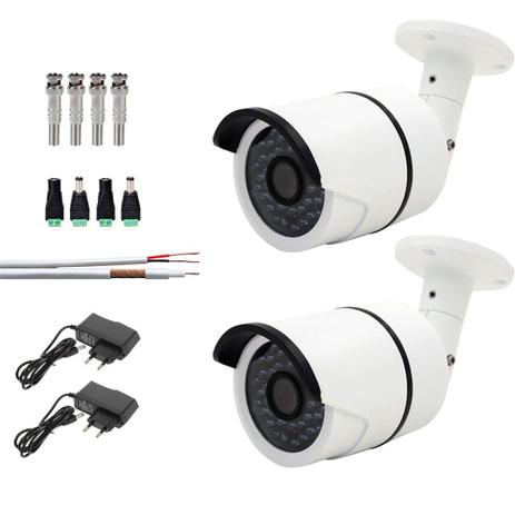Kit 2 Cameras De Segurança Infra Ahd 960p Com 40mts Cabo E Fonte - Power Menor preço em Kit 2 Cameras De Segurança Infra Ahd 960p Com 40mts Cabo E Fonte - Power